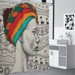 Ethnic African Girl Print Shower Curtain