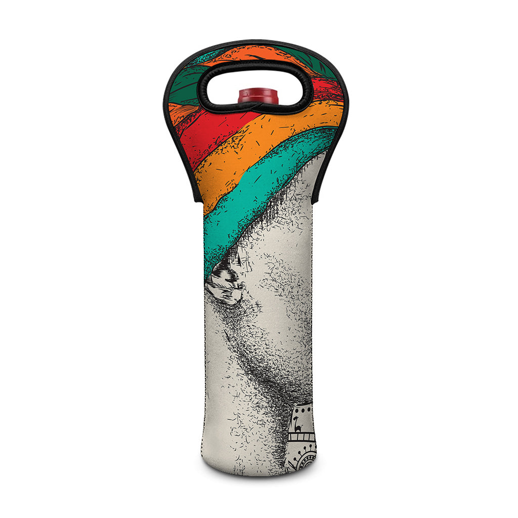 Ethnic African Girl Print Single Neoprene Wine Tote