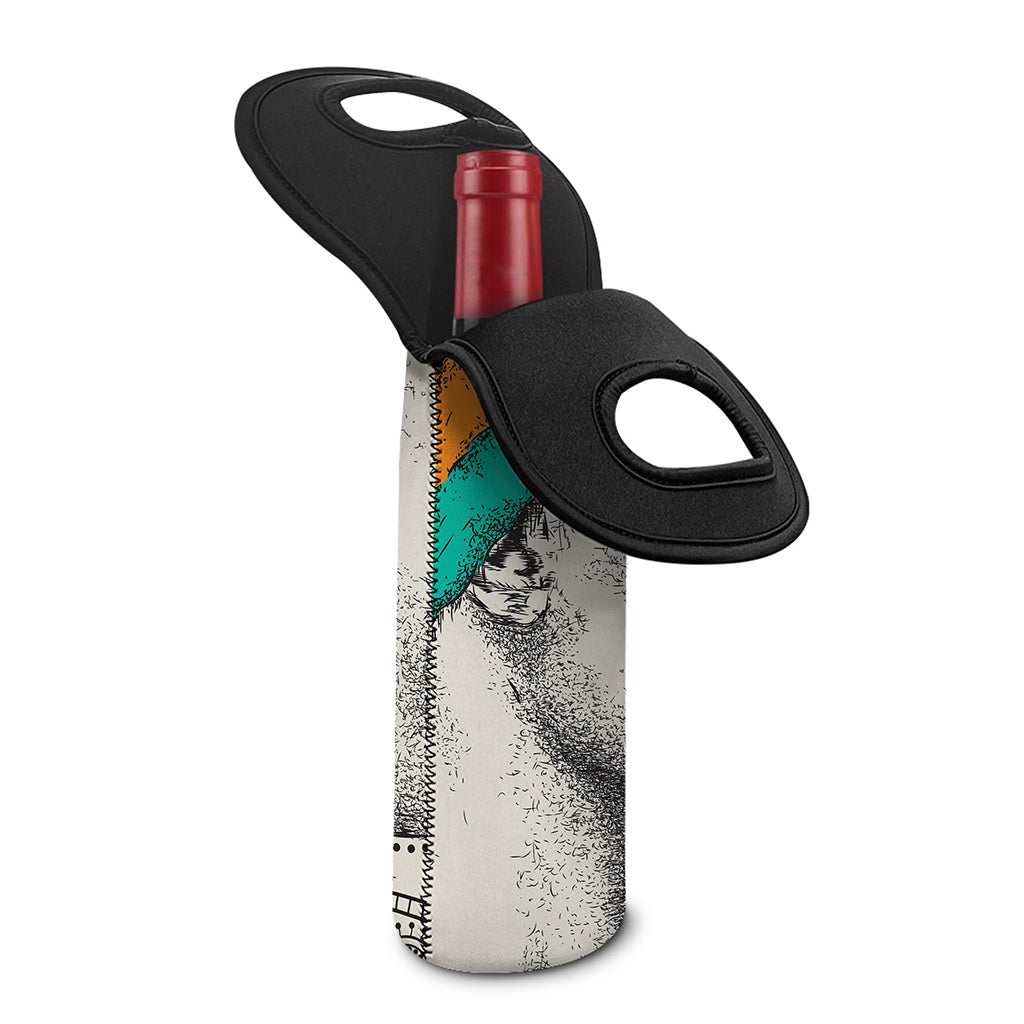 Ethnic African Girl Print Single Neoprene Wine Tote