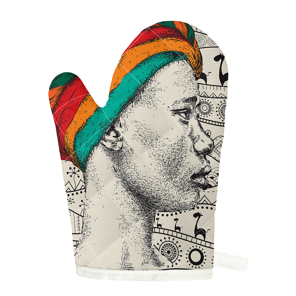 Ethnic African Girl Print Single Oven Mitt