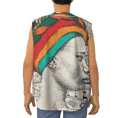 Ethnic African Girl Print Sleeveless Baseball Jersey