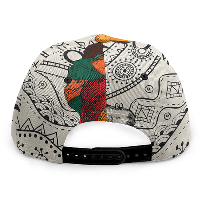 Ethnic African Girl Print Snapback Cap