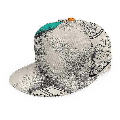Ethnic African Girl Print Snapback Cap