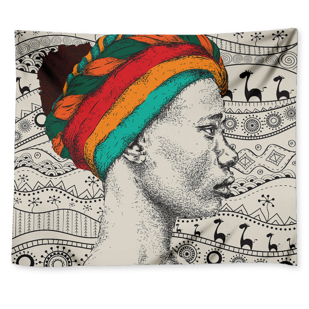 Ethnic African Girl Print Tapestry