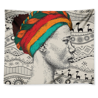 Ethnic African Girl Print Tapestry