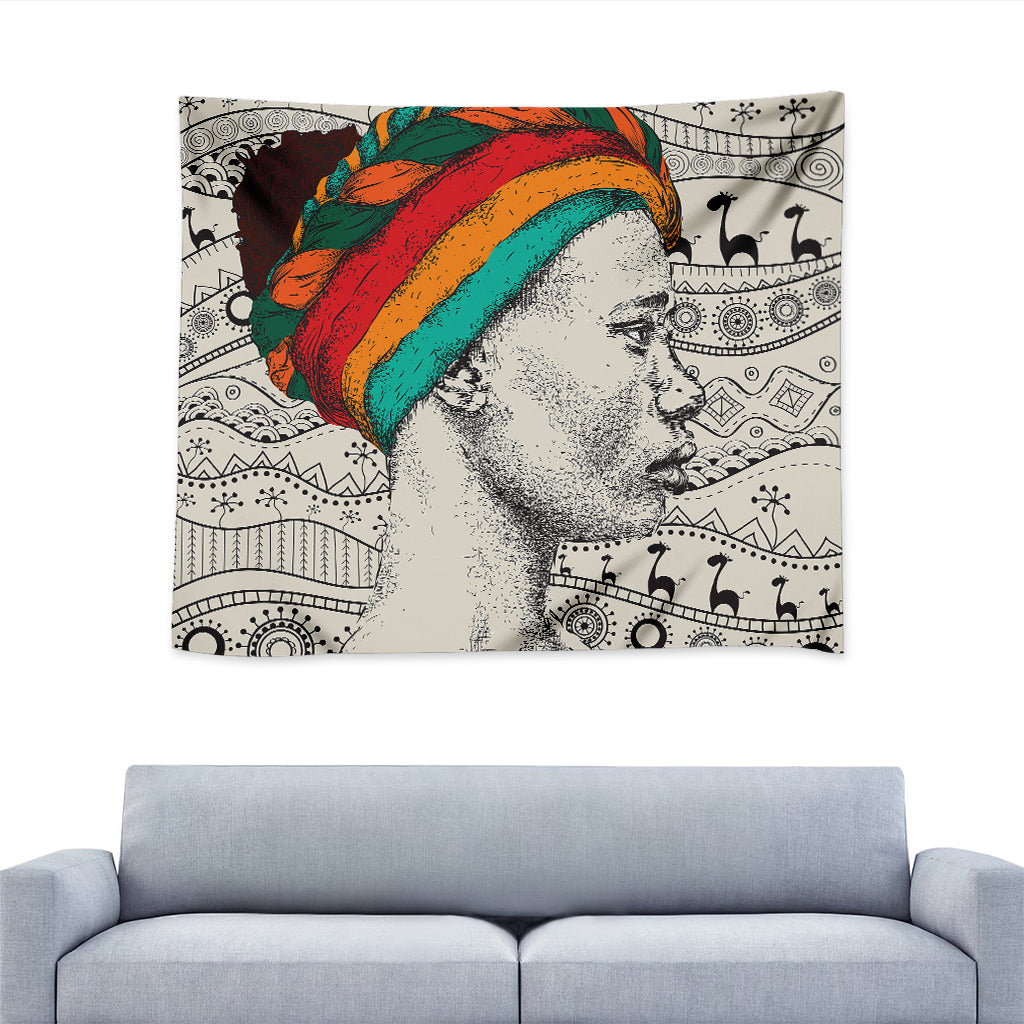 Ethnic African Girl Print Tapestry