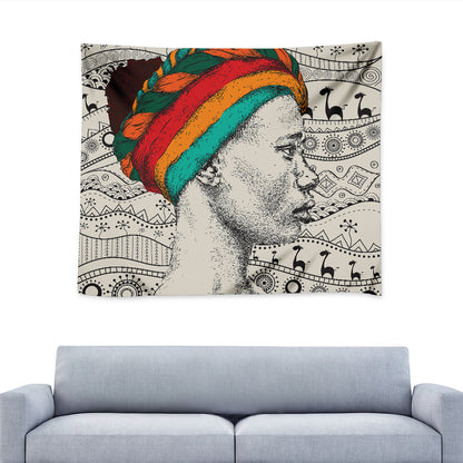 Ethnic African Girl Print Tapestry