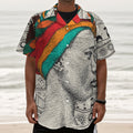 Ethnic African Girl Print Textured Short Sleeve Shirt