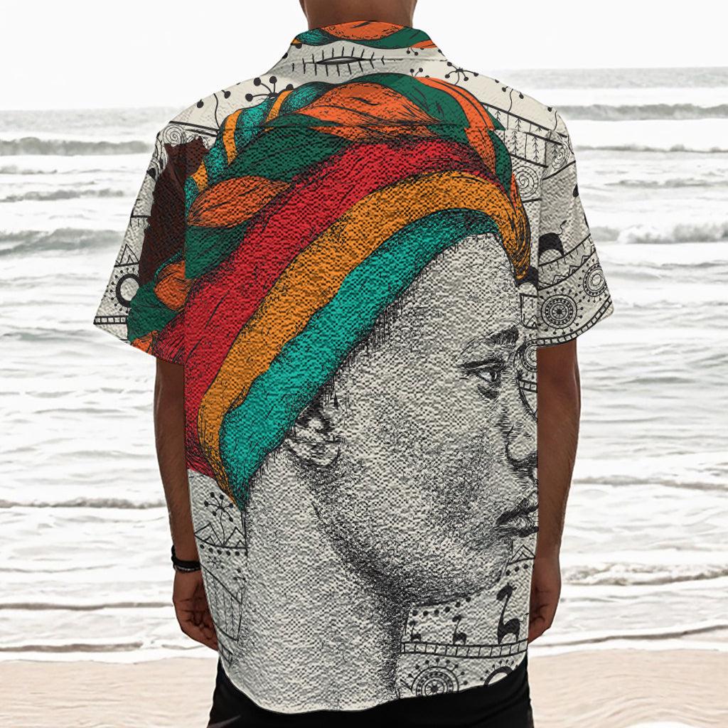Ethnic African Girl Print Textured Short Sleeve Shirt