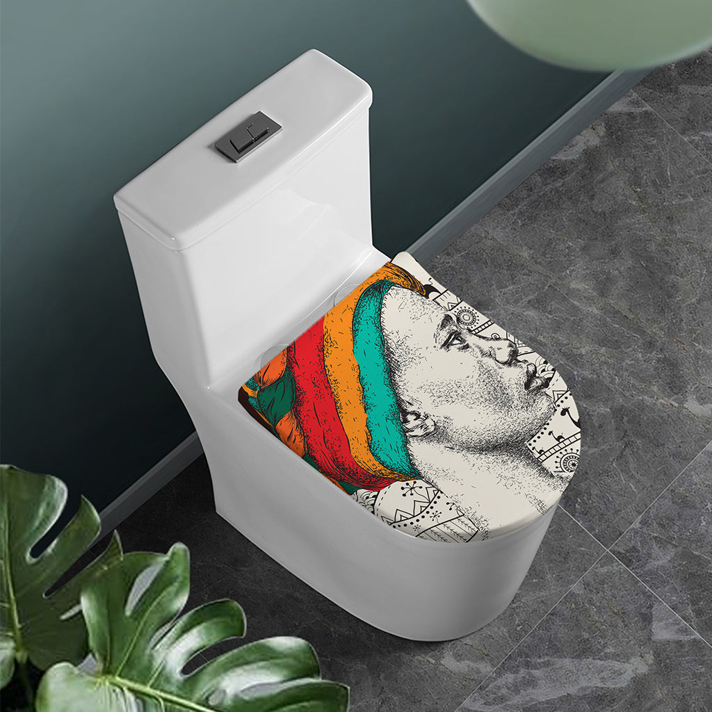 Ethnic African Girl Print Toilet Lid Cover