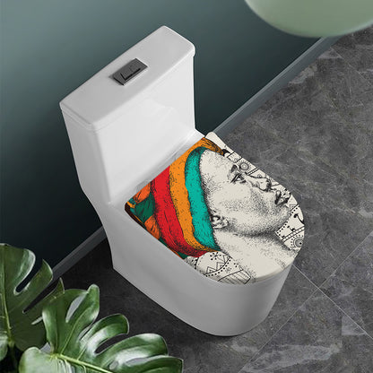 Ethnic African Girl Print Toilet Lid Cover