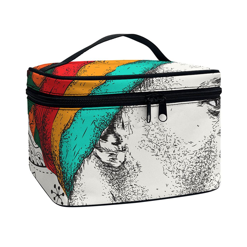 Ethnic African Girl Print Travel Makeup Bag