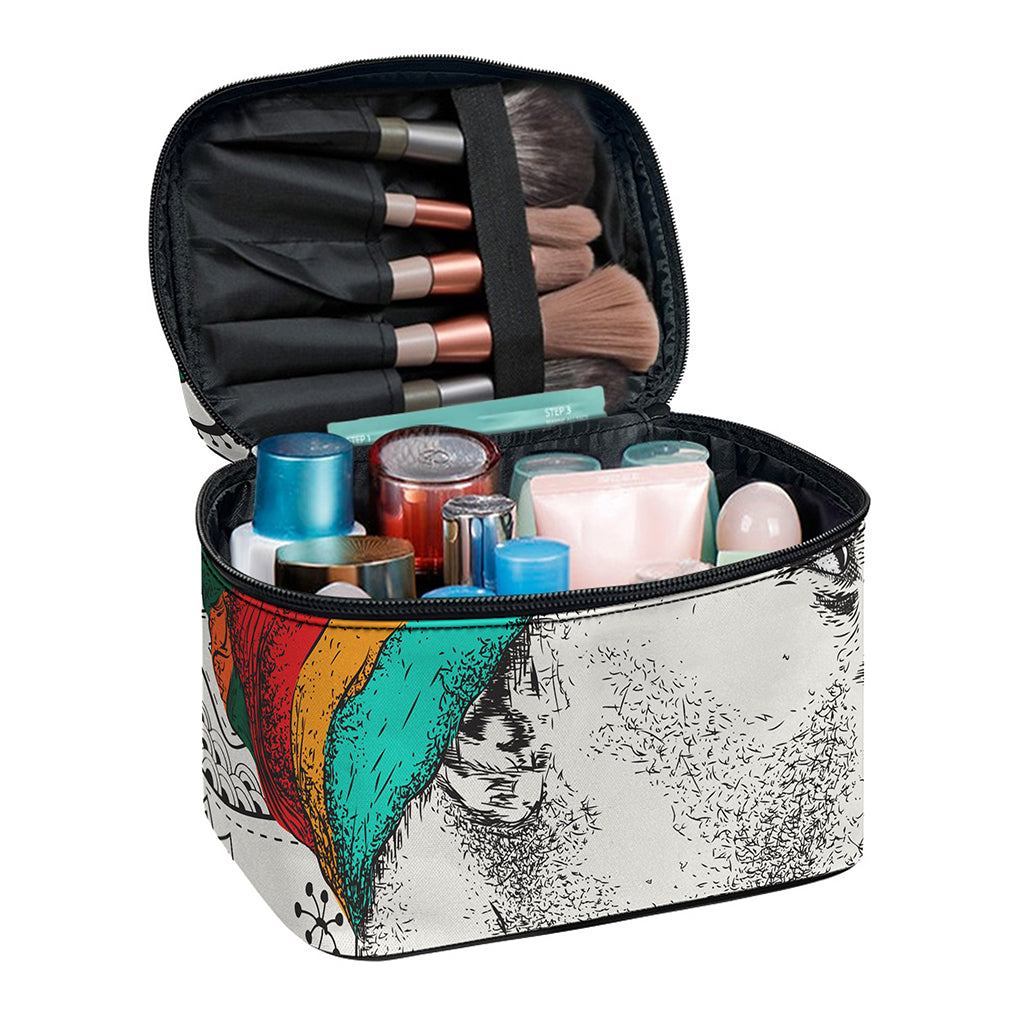 Ethnic African Girl Print Travel Makeup Bag