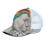 Ethnic African Girl Print White Mesh Trucker Cap