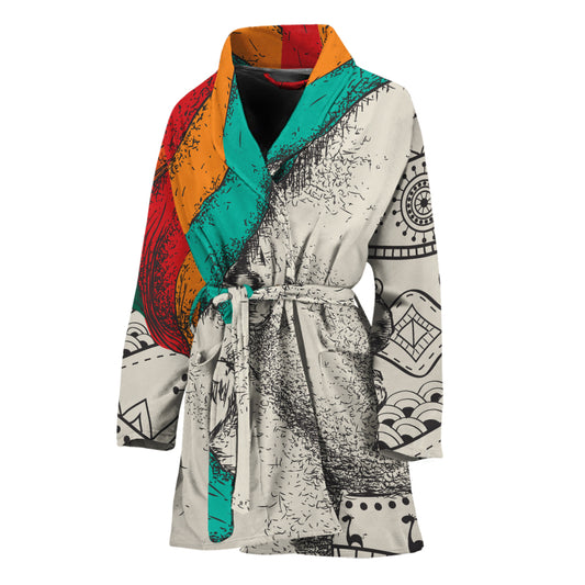 Ethnic African Girl Print Women's Bathrobe