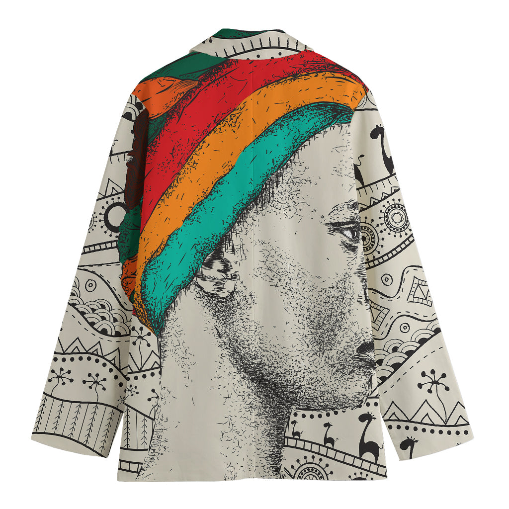 Ethnic African Girl Print Women's Cotton Blazer