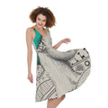Ethnic African Girl Print Sleeveless Knee Length Dress