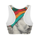 Ethnic African Girl Print Women's Sports Bra