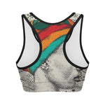 Ethnic African Girl Print Women's Sports Bra