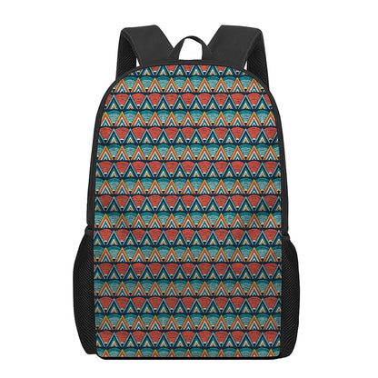 Ethnic African Inspired Pattern Print 17 Inch Backpack