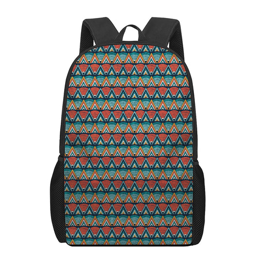 Ethnic African Inspired Pattern Print 17 Inch Backpack