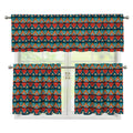 Ethnic African Inspired Pattern Print 3 Piece Kitchen Curtains