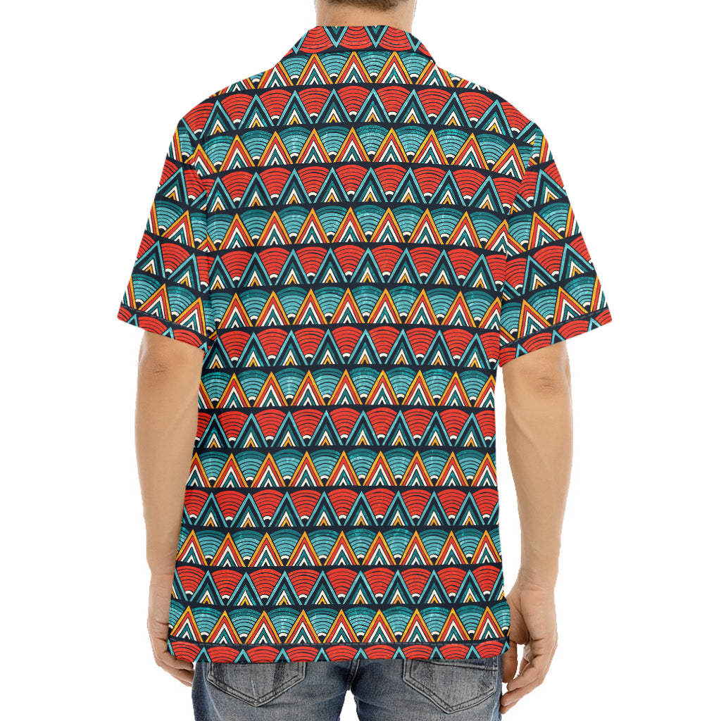 Ethnic African Inspired Pattern Print Aloha Shirt