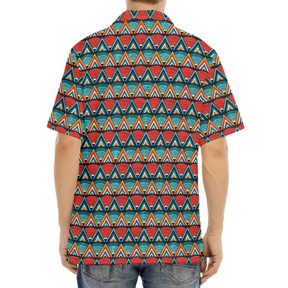 Ethnic African Inspired Pattern Print Aloha Shirt
