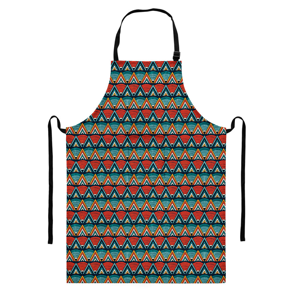 Ethnic African Inspired Pattern Print Bib Apron With Pocket