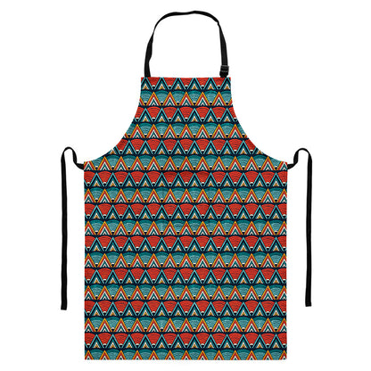 Ethnic African Inspired Pattern Print Bib Apron With Pocket