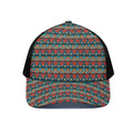 Ethnic African Inspired Pattern Print Black Mesh Trucker Hat