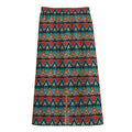 Ethnic African Inspired Pattern Print Cotton Front Slit Maxi Skirt