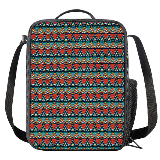 Ethnic African Inspired Pattern Print Crossbody Lunch Bag