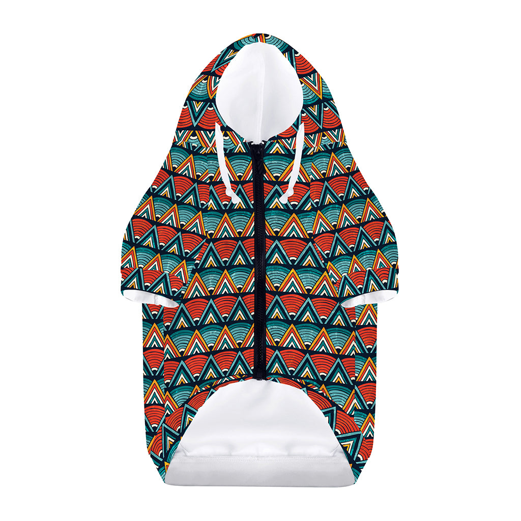 Ethnic African Inspired Pattern Print Dog Zip Up Hoodie
