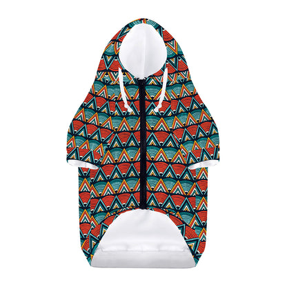 Ethnic African Inspired Pattern Print Dog Zip Up Hoodie