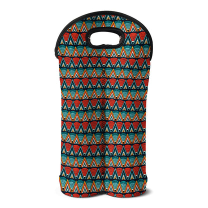 Ethnic African Inspired Pattern Print Double Neoprene Wine Tote
