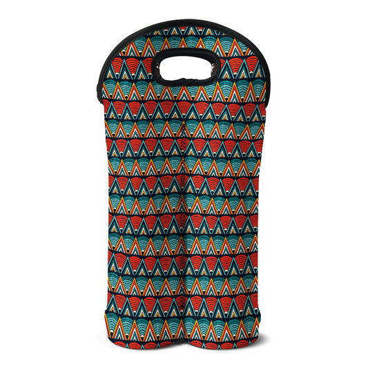 Ethnic African Inspired Pattern Print Double Neoprene Wine Tote