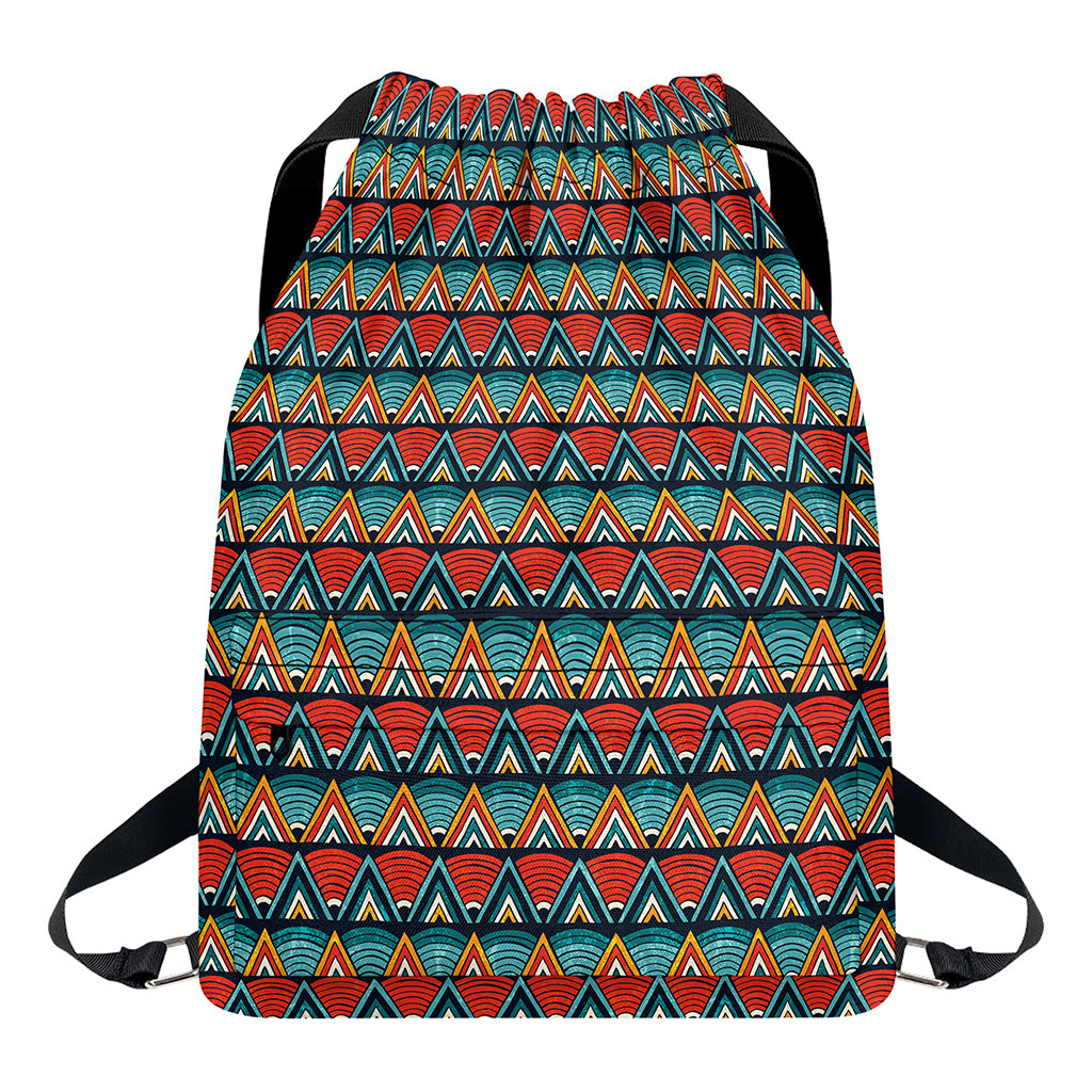Ethnic African Inspired Pattern Print Drawstring Backpack