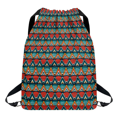 Ethnic African Inspired Pattern Print Drawstring Backpack
