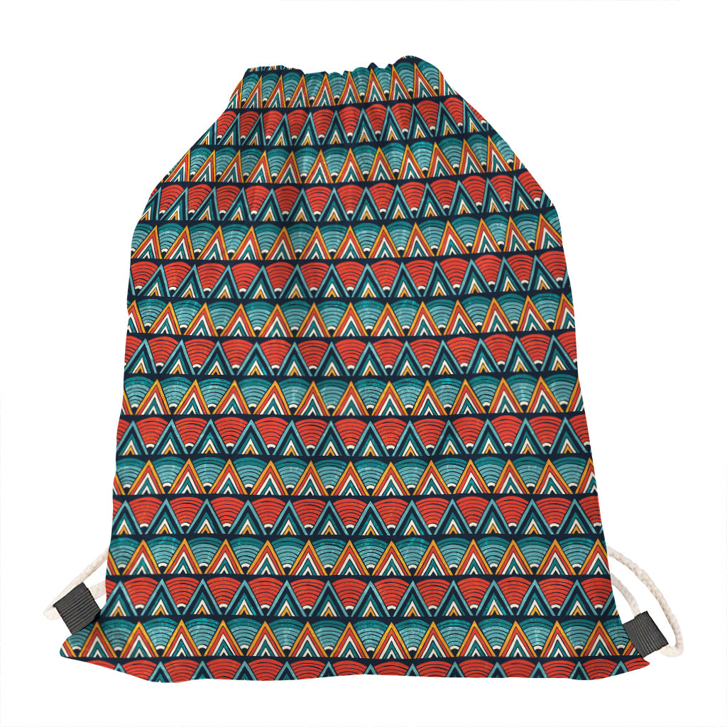 Ethnic African Inspired Pattern Print Drawstring Bag