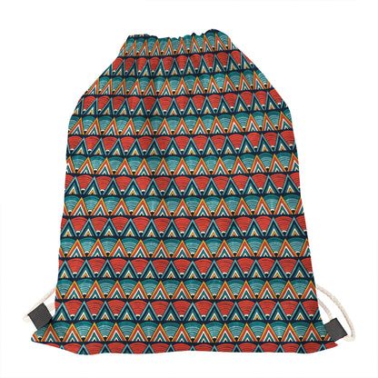 Ethnic African Inspired Pattern Print Drawstring Bag