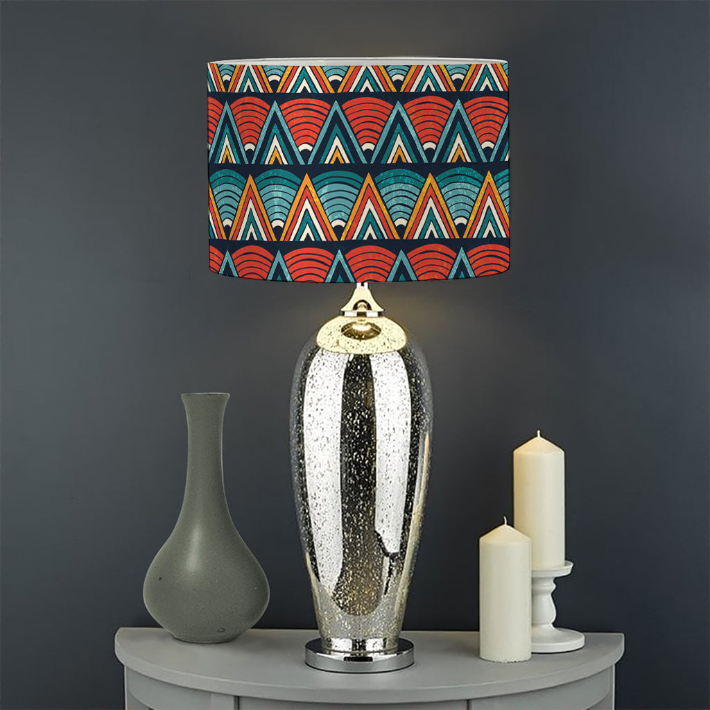Ethnic African Inspired Pattern Print Drum Lamp Shade