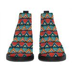 Ethnic African Inspired Pattern Print Flat Ankle Boots