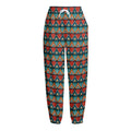 Ethnic African Inspired Pattern Print Fleece Lined Knit Pants