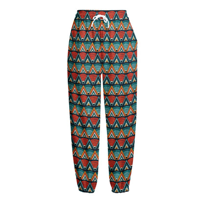 Ethnic African Inspired Pattern Print Fleece Lined Knit Pants