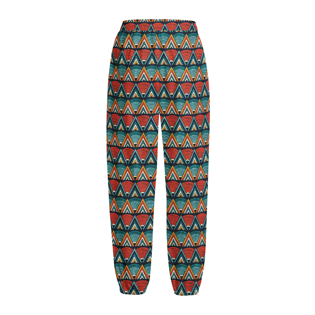 Ethnic African Inspired Pattern Print Fleece Lined Knit Pants