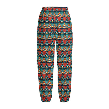 Ethnic African Inspired Pattern Print Fleece Lined Knit Pants