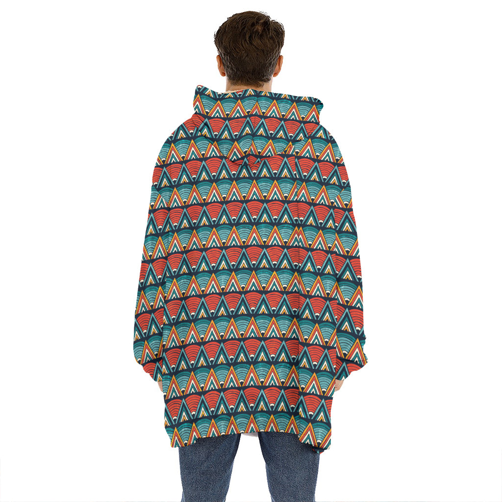 Ethnic African Inspired Pattern Print Hoodie Blanket