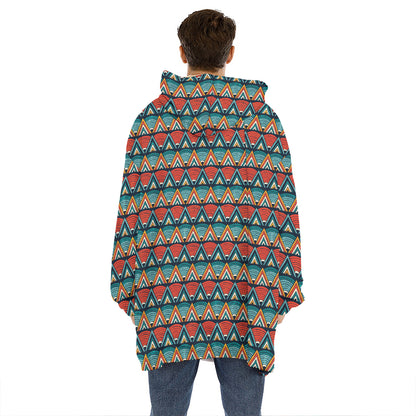 Ethnic African Inspired Pattern Print Hoodie Blanket