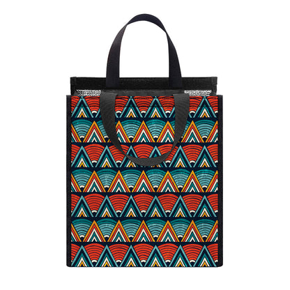 Ethnic African Inspired Pattern Print Insulated Lunch Tote